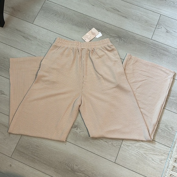 Women's Beige Ribbed Pants - Picture 5 of 5